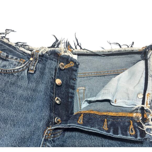 ANINE BING Gavin 1999 Straight Raw Hem Mid-Rise Jeans Blue Size 24 - Picture 7 of 8